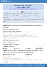 Đề kiểm tra giữa kì 2 Sinh 9 - Đề số 4 có lời giải chi tiết